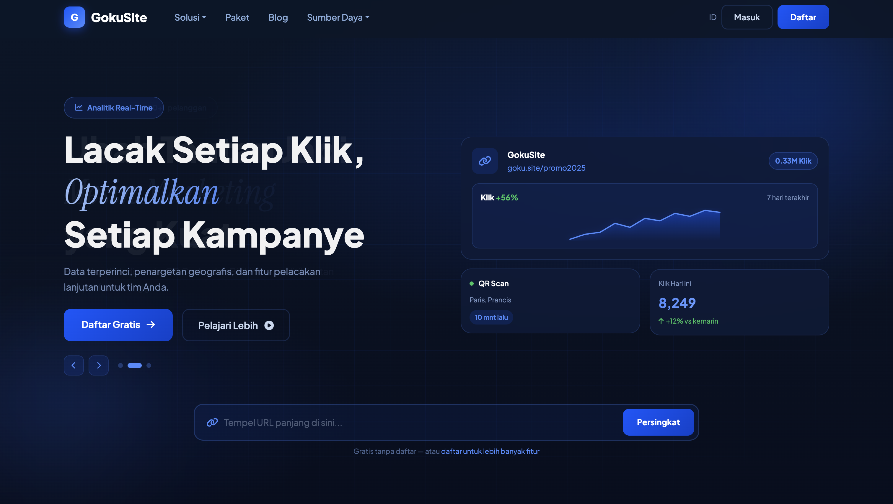 GokuSite - All-in-One URL Shortener, QR Code & BioLink Platform